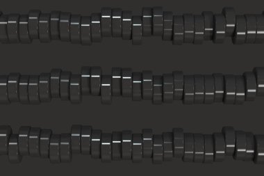 Desen siyah arka plan üzerine siyah silindir Tablet