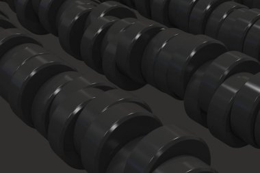 Desen siyah arka plan üzerine siyah silindir Tablet