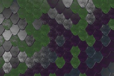 Yuvarlak kiremit farklı renklerde desen