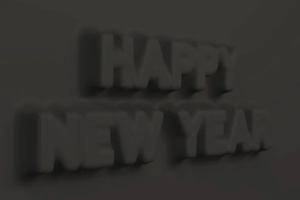 Zwarte Happy New Year woorden van het bas-reliëf — Stockfoto