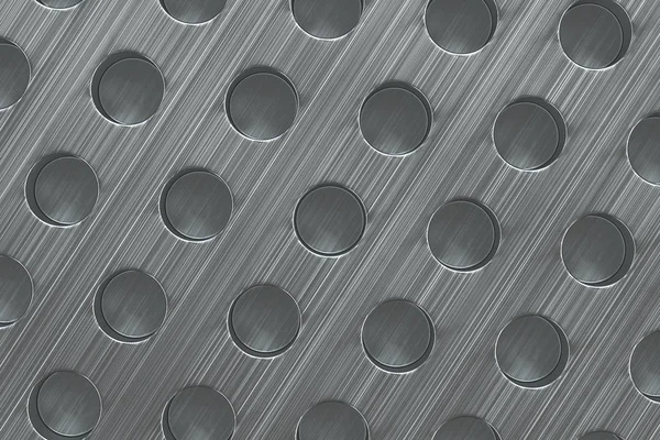 Звичайна поверхня металу з циліндричними отворами — стокове фото