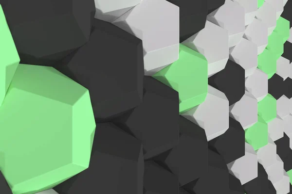 Μοτίβο λευκό, πράσινο και μαύρο εξάγωνο στοιχείων — Φωτογραφία Αρχείου