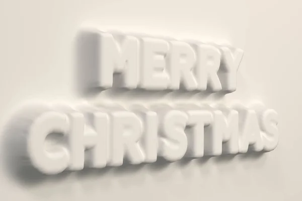 White Merry Christmas woorden van het bas-reliëf — Stockfoto