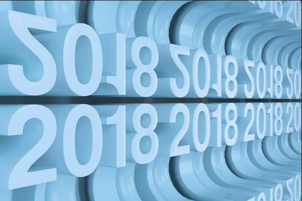 Kılavuz mavi yeni 2018 yıl şekiller — Stok fotoğraf