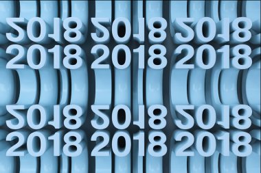 Kılavuz mavi yeni 2018 yıl şekiller