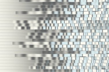 Metal sinüs dalgaları 3D render soyut