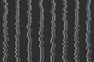 Fırçalanmış metal silindir tablet siyah arka plan üzerine desen