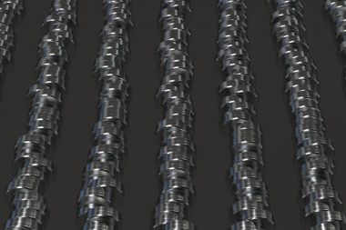 Fırçalanmış metal silindir tablet siyah arka plan üzerine desen