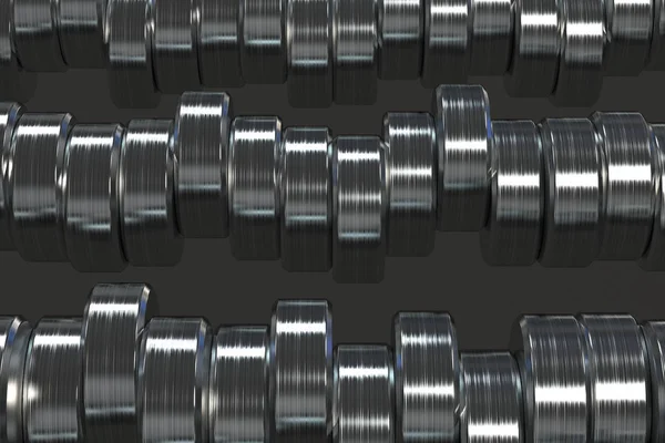 Fırçalanmış metal silindir tablet siyah arka plan üzerine desen