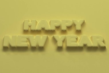 Sarı Happy New Year kelime kısma