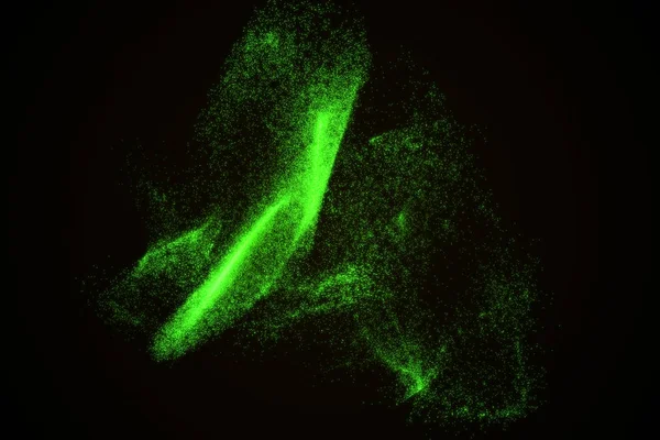 Arka plan yeşil parlayan parçacıkların yapılmış