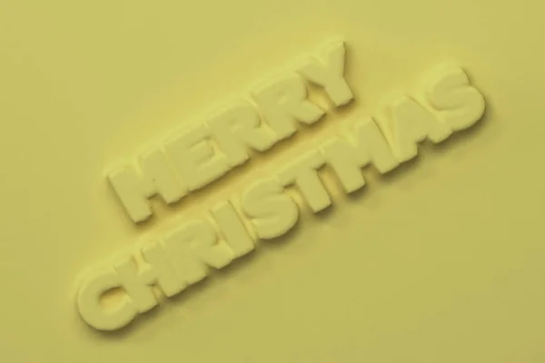 Yellow Merry Christmas words bas-relief — Stock Photo, Image