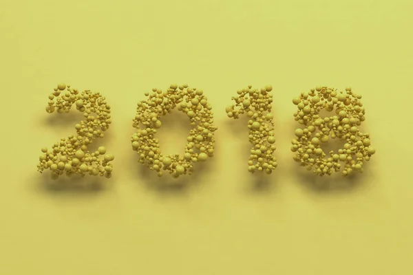 Sarı zemin üzerine sarı topları numaradan 2018 — Stok fotoğraf
