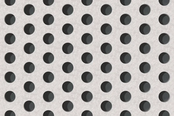 Surface en béton ordinaire avec trous cylindriques — Photo