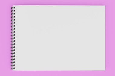 Boş beyaz defter ile siyah sarmal Menekşe adam bağlı