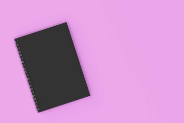 Menekşe arka plan üzerinde bağlı kapalı defter spiral