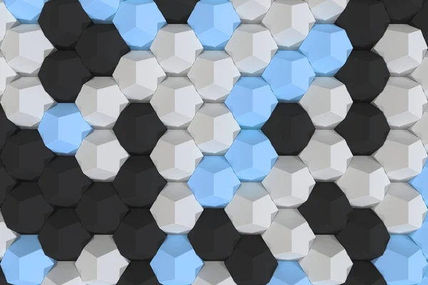 Padrão de branco, azul e preto elementos hexagonais — Fotografia de Stock