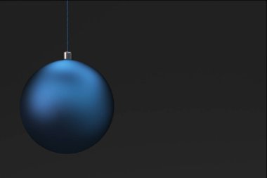 siyah zemin üzerine mavi Noel topları