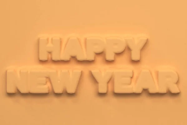 Laranja Feliz Ano Novo palavras baixo-relevo — Fotografia de Stock