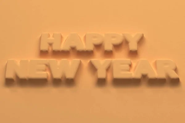 Laranja Feliz Ano Novo palavras baixo-relevo — Fotografia de Stock