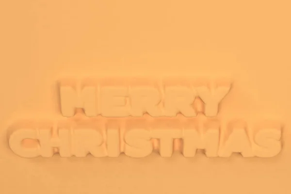 Orange Merry Christmas words bas-relief