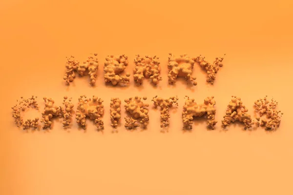 액체 오렌지 메리 크리스마스 말 방울과 오렌지 backgro에 — 스톡 사진