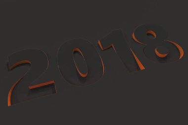 siyah yüzeyi portakal taraf ile 2018 numara kısma