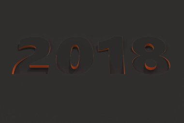 siyah yüzeyi portakal taraf ile 2018 numara kısma