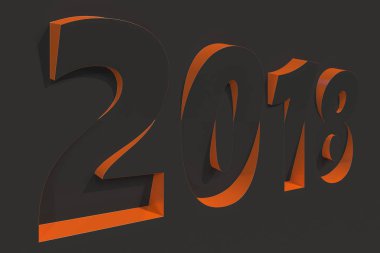 siyah yüzeyi portakal taraf ile 2018 numara kısma