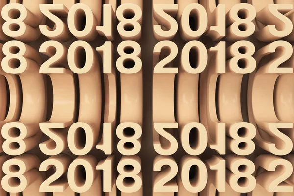 Kılavuz turuncu yeni 2018 yıl şekiller — Stok fotoğraf