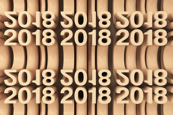 Grid of orange New 2018 Year figures