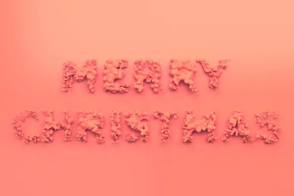 Líquido rojo Feliz Navidad palabras con gotas sobre fondo rojo — Foto de Stock