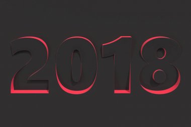 siyah yüzeyi kırmızı taraf ile 2018 numara kısma