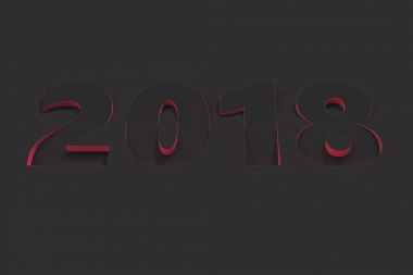 siyah yüzeyi kırmızı taraf ile 2018 numara kısma