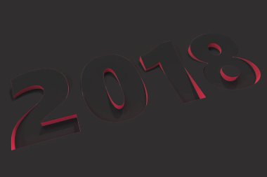 siyah yüzeyi kırmızı taraf ile 2018 numara kısma