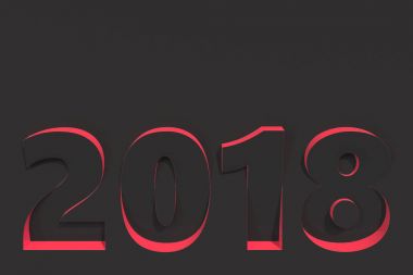 siyah yüzeyi kırmızı taraf ile 2018 numara kısma