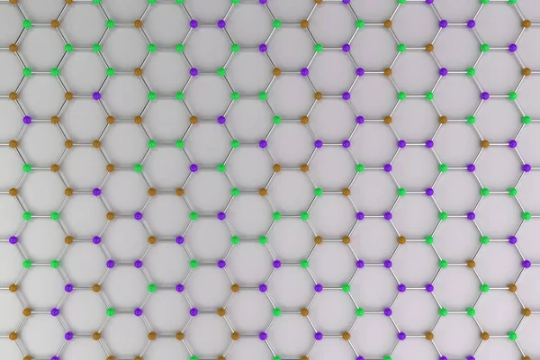 Beyaz arka plan üzerinde grafen atomun yapısı — Stok fotoğraf