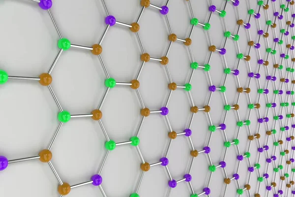 Estrutura atômica do grafeno sobre fundo branco — Fotografia de Stock