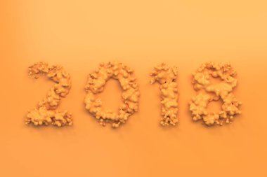 Sıvı turuncu 2018 numarasıyla turuncu zemin üzerine düşer