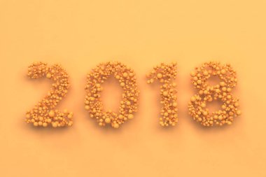 Turuncu zemin üzerine turuncu topları numaradan 2018