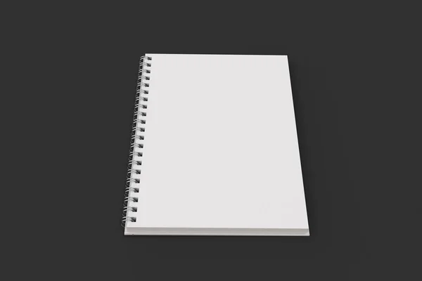 Opend notebook spiral bound on black background — Stock Photo, Image