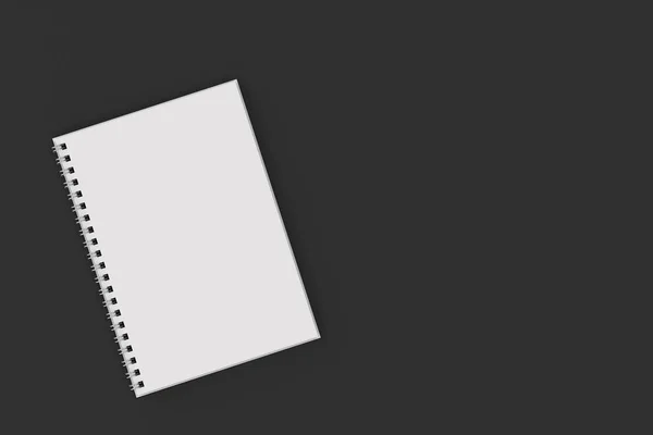 Ze spiralą notebook opend na czarnym tle — Zdjęcie stockowe