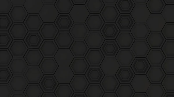 黒い六角形の抽象的な 3 d 背景 — ストック写真