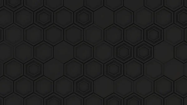 Абстрактний 3d фон з чорних гексагонів — стокове фото