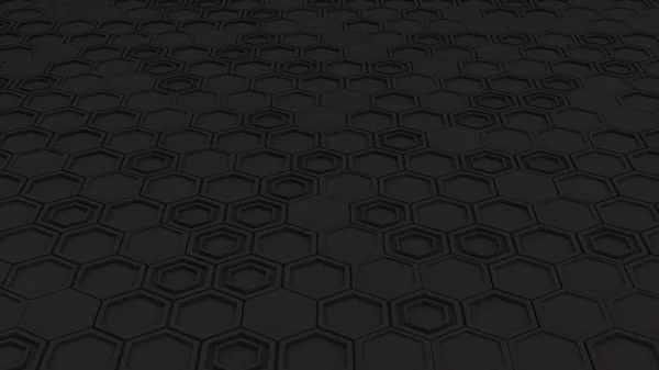 Abstracte 3d achtergrond gemaakt van zwarte zeshoeken — Stockfoto
