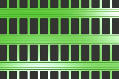 Siyah ve yeşil mimari elemanlar