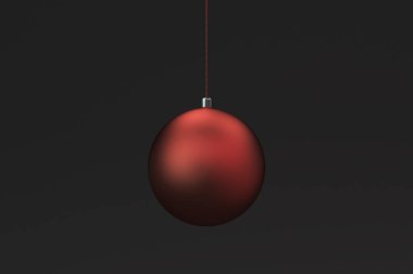 Siyah arkaplanda kırmızı noel topları