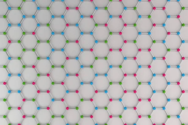 Graphene atomic structure on white background — Stock Photo, Image