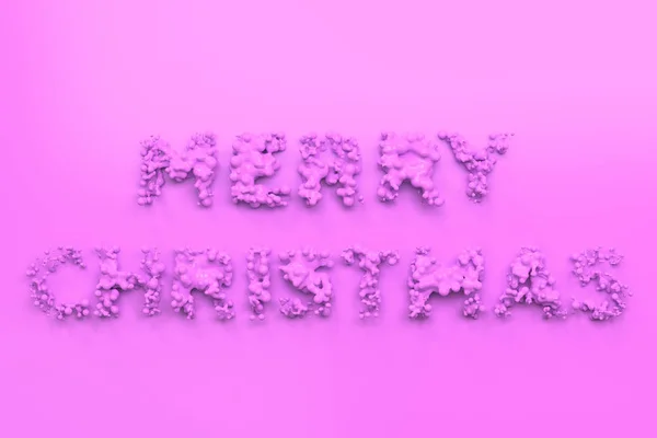 Płyn fiolet słowa Wesołych Świąt z kropli na fiolet backgro — Zdjęcie stockowe