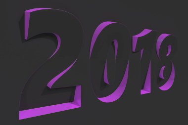 2018 numara kısma Menekşe yanlarıyla siyah yüzeyi